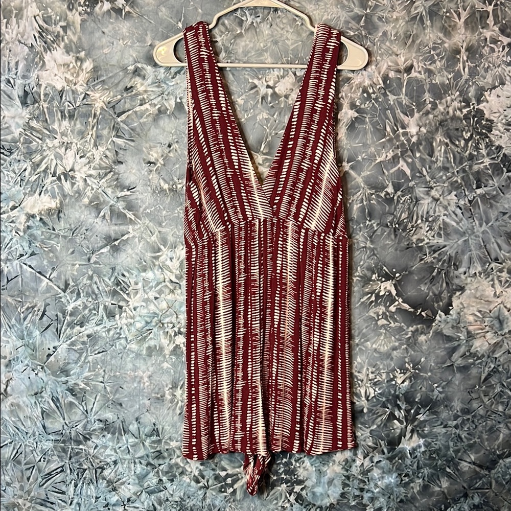 Wild Fable Red and White Striped tribal Bohemian Romper